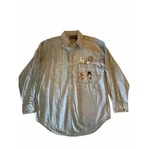 Vintage 90’s Looney Tunes Warner Bros. Studio Button Up Long Sleeve Shirt Size S
